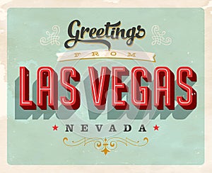 Vintage greetings from Las Vegas vacation card