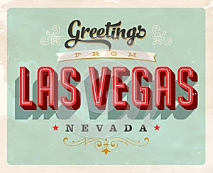 Vintage greetings from Las Vegas vacation card photo