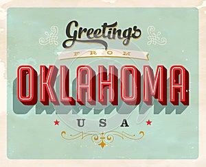 Vintage greetings from Oklahoma Vacation Postcard.
