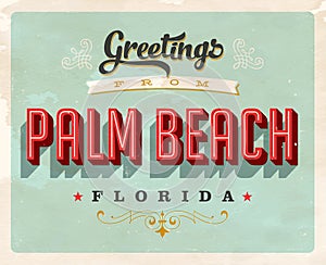 Vintage greetings from Palm Beach vacation card