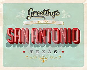 Vintage greetings from San Antonio vacation card