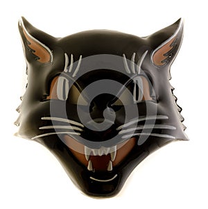 Vintage Grinning Black Cat Mask