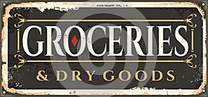 Vintage grocery decorative sign layout