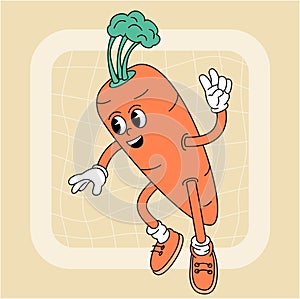 Vintage groovy carrot character.