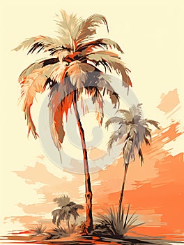 Vintage - A Group Of Palm Trees