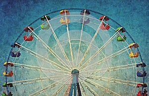 Vintage grunge background with ferris wheel