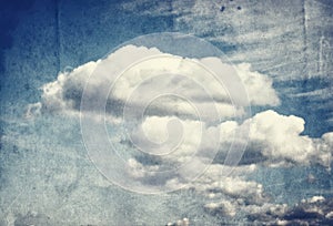 Vintage grunge background of sky with clouds