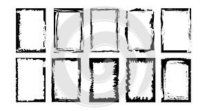 Vintage Grunge Edge Frames - Vector Illustration Set