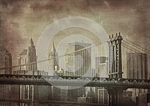 Vintage grunge image of new york city