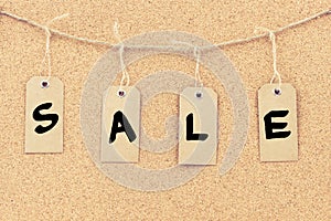 Vintage grunge tags with word SALE