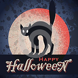 Vintage grungy Halloween design (vector)