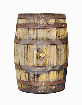 Vintage grungy old wooden barrel
