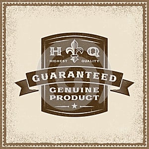 Vintage Guaranteed Genuine Product Label