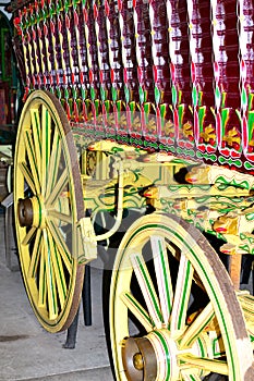vintage gypsy caravan wagon vardo cart detail, England
