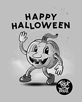 Vintage Halloween Pumpkin Character Design