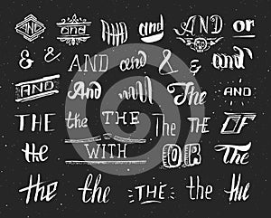 Vintage hand drawn ampersands and catchwords