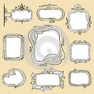 Vintage hand drawn frames collection