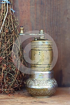 Vintage hand mill for spices