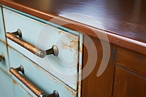 vintage handle replacements on kitchen drawers photo