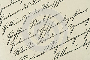 Vintage handwriting. antique manuscript. aged paper