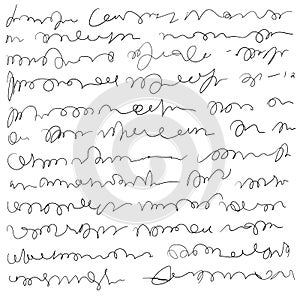 Vintage handwriting letter, retro unreadable text