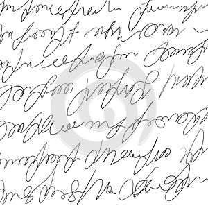 Vintage handwriting letter, retro unreadable text