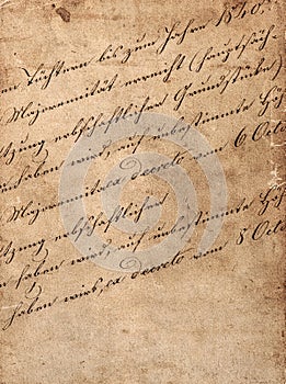 Vintage handwriting with undefined text. manuscript
