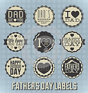 Vintage Happy Fathers Day Labels and Icons