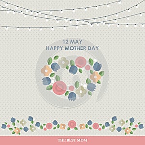 Vintage Happy Motherss Day Background.