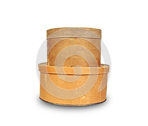 Vintage hatbox isolated on white