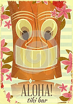 Vintage Hawaiian Tiki postcard