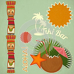 Vintage Hawaiian Tiki postcard