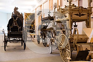 Vintage hearses in Catafalque Museum