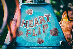 Vintage Heart Carnival Ride Sign