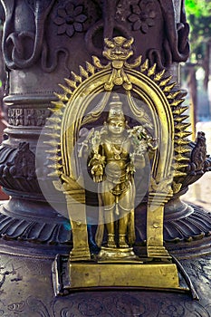 Vintage heritage Bhairav with Kirti mukh on Brass tortoise at Vadakkunathan ShivaTemple