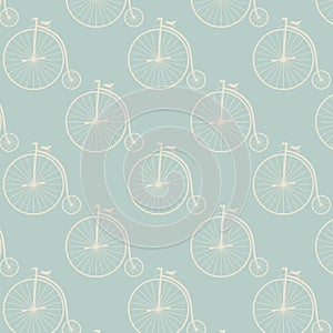 Vintage high wheeler seamless pattern