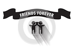 Vintage hipster labels with human logo, Friend forever