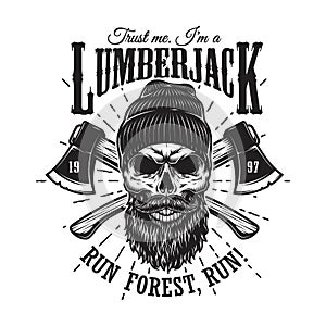 Vintage hipster lumberjack emblem