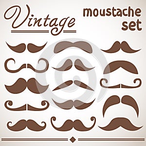 Vintage hipster moustache collection