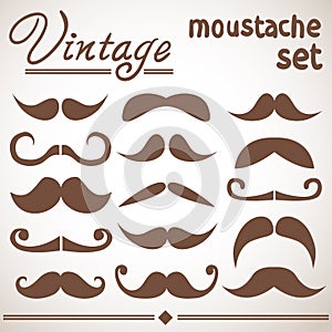 Vintage hipster moustache collection photo
