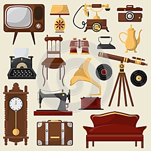 Vintage home furniture and accessories.