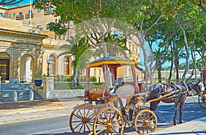 The vintage horse-drawn carriage, Floriana