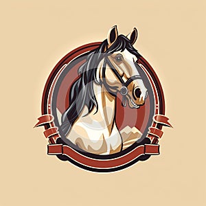 Vintage Horse Head Logo Template With Charming Realism photo