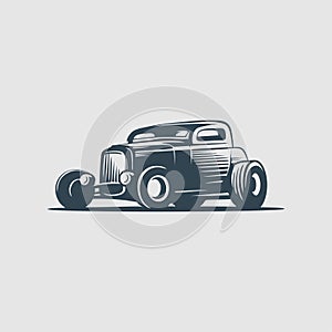 Vintage hot-rod car monogram design logo inspiration