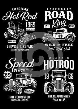 Vintage Hot Rod Graphic T-shirts Collection