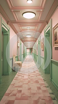 Vintage hotel corridor interior 1695523418910 3