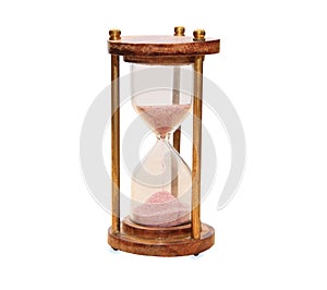 Vintage hourglass isolated over white