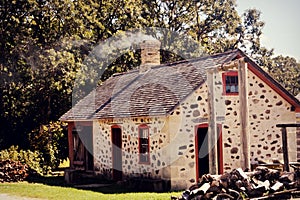 Vintage House Chimney Smoke