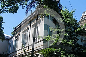 Vintage Building Architecture Windows Facade Sign