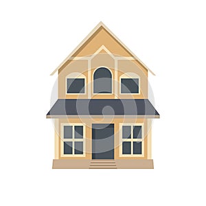 Vintage house vector image, home flat icon